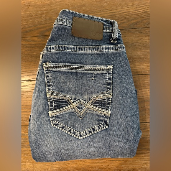 BKE Tyler Blue Denim Jeans Size 34x32 Gently Worn - Picture 1 of 7